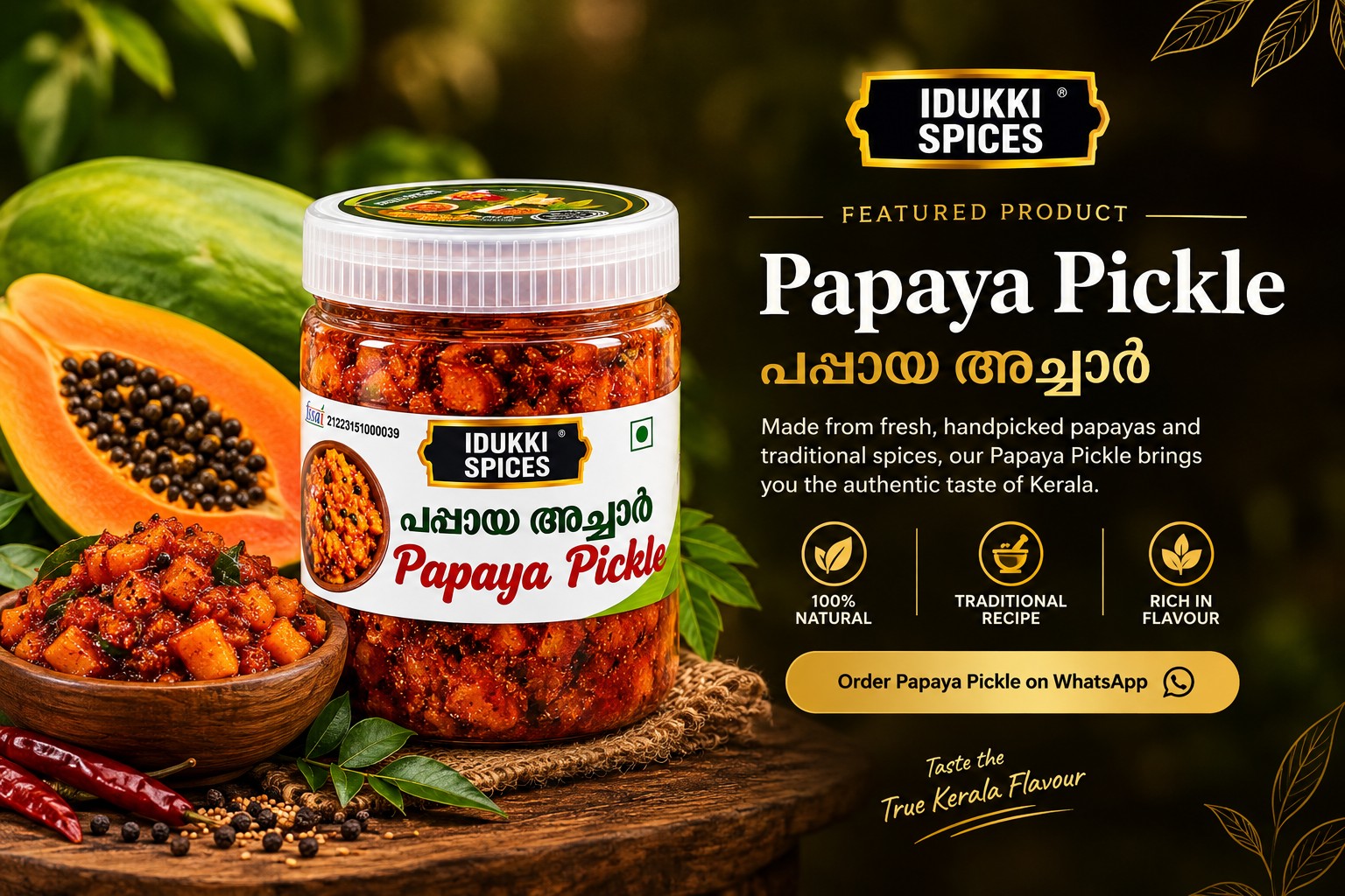 Idukki Spices Papaya Pickle featured poster